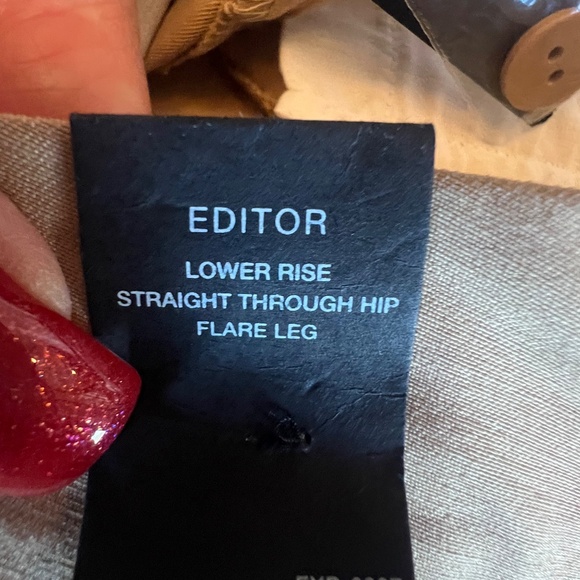 NWT Express Editor Camel Pants Low Rise Flare Leg, Size 8 Long - Picture 8 of 15